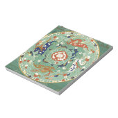 Antiek Chinese cirkel blauw groen Notitieblok (Gedraaid)
