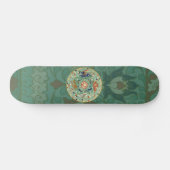 Antiek Chinese cirkel blauw groen Skateboard (Horizontaal)