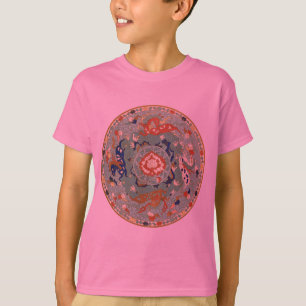 Antiek Chinese cirkel blauw groen T-shirt