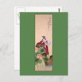 Antiek Chinese schilderdame met ventilator Briefkaart (Voorkant / Achterkant)
