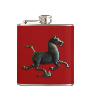 Antiek Chinese Sculptuur Paard Jaar Zodiac Flask Heupfles