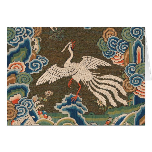 Antiek chinese vogelkunst tapestry phoenix (Voorkant Horizontaal)