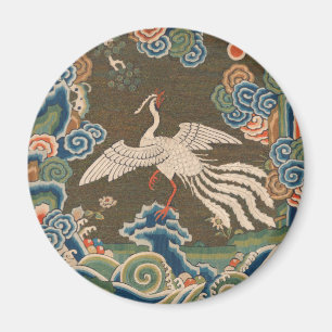 Antiek chinese vogelkunst tapestry phoenix magneet