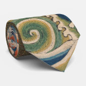 Antiek chinese vogelkunst tapestry phoenix stropdas (Opgerold)