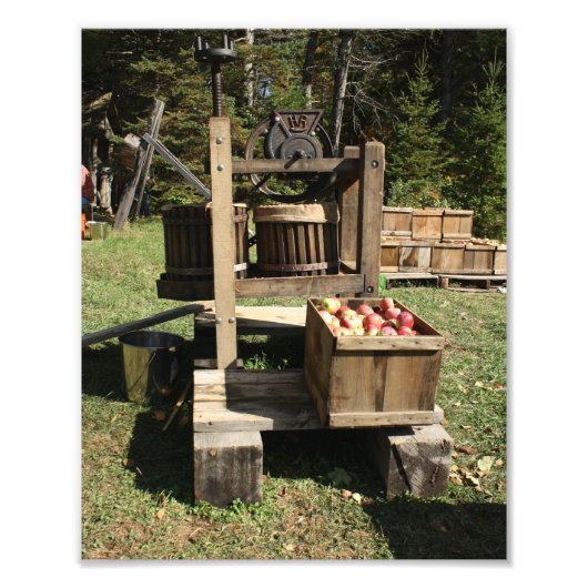 Antiek cider Press Foto Afdruk (Voorkant)
