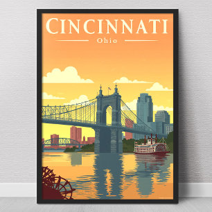 Antiek Cincinnati Ohio Poster