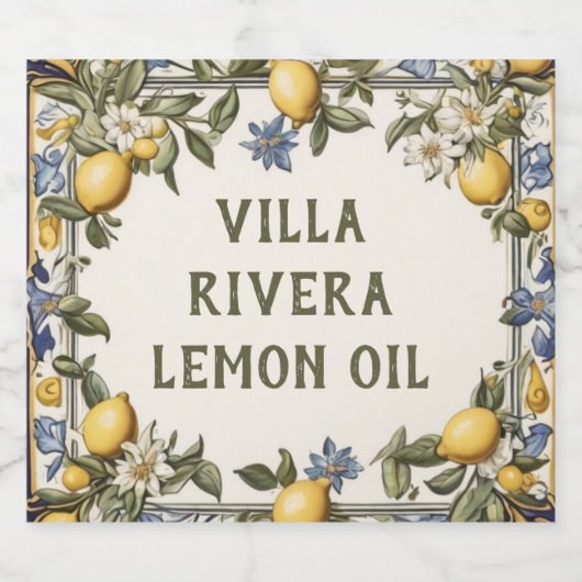 Antiek Citroen Custom Text Limoncello of Citroenol Likeurfles Etiket (Enkel label)