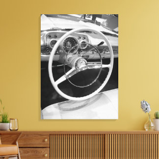  Antiek Classic Car Chevrolet Wheel Canvas Afdruk