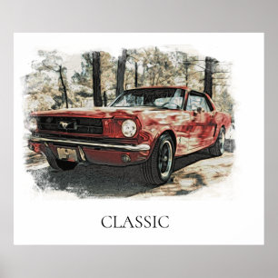 *~* Antiek  Classic Red Old Musculosa CAr Poster