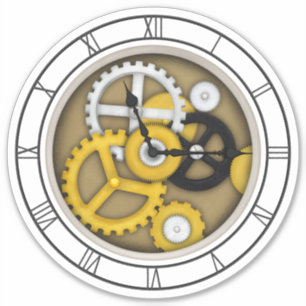 Antiek Clockface met Trompe L'oeil Decal Sticker