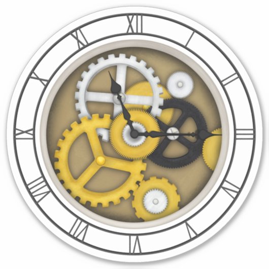 Antiek Clockface met Trompe L'oeil Decal Sticker (Voorkant)