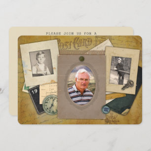 Antiek collage   Aangepast fotojaar voor Masculine Kaart
