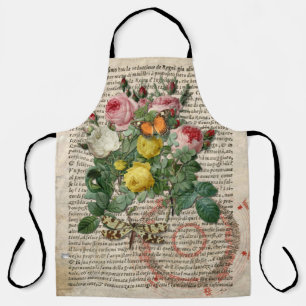 Antiek collage all-over print Schort