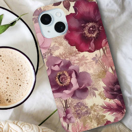 Antiek Cottagecore Florals In Paarse en Cream