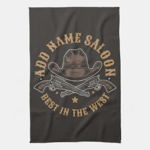 Antiek Cowboy Pistolen VOEG NAAM TOE Old Wild West Theedoek