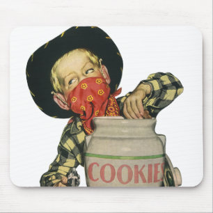 Antiek Cowboy Speelgoed Pistool Hand in de Koektro Muismat