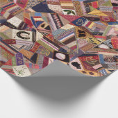 Antiek Crazy Quilt Pattern - Folk Art Craty Fun Cadeaupapier (Hoek)