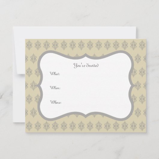 Antiek Cream Lace Uitnodigingen (Achterkant)