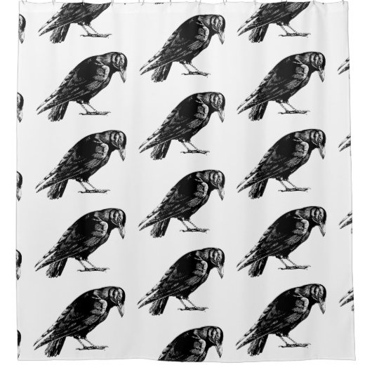 Antiek Crow Blackbird RavenTotebag Douchegordijn (Voorkant)
