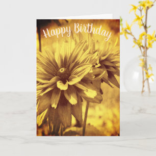 Antiek Daisies Floral Birthday Kaart