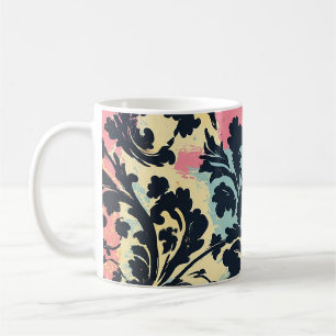 Antiek damask bloemmotief koffiemok