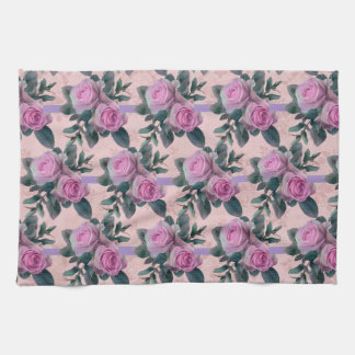 Antiek Damask Pink Roses Theedoek