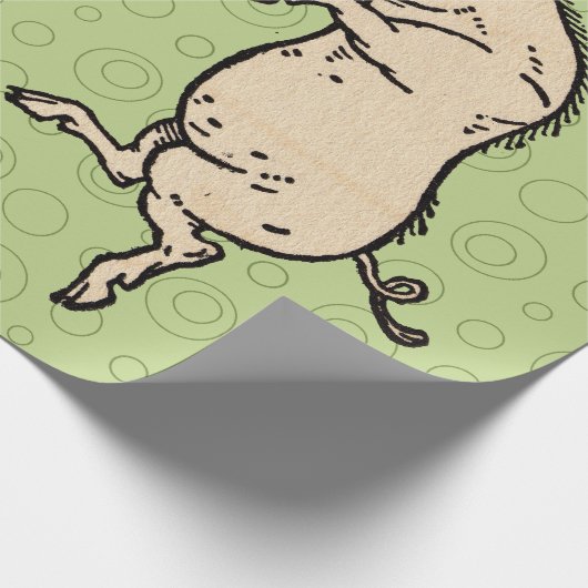 Antiek Dansende Varkens: grillige  Piggy Jig Cadeaupapier (Hoek)