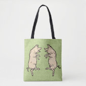 Antiek Dansende Varkens: grillige  Piggy Jig Draagtas (Voorkant)