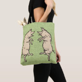 Antiek Dansende Varkens: grillige  Piggy Jig Draagtas (Dichtbij)