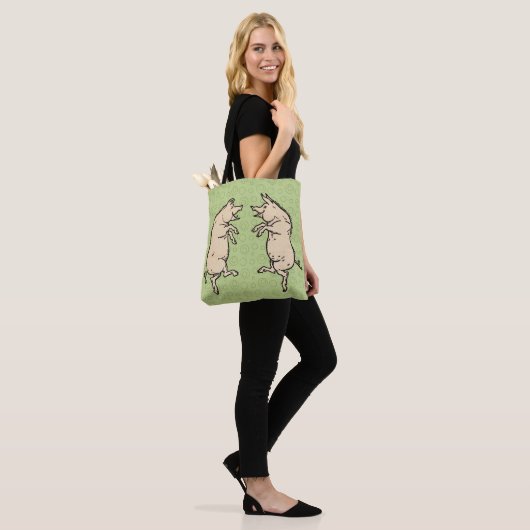 Antiek Dansende Varkens: grillige  Piggy Jig Draagtas (Op model)