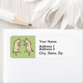 Antiek Dansende Varkens: grillige  Piggy Jig Etiket (Insitu)