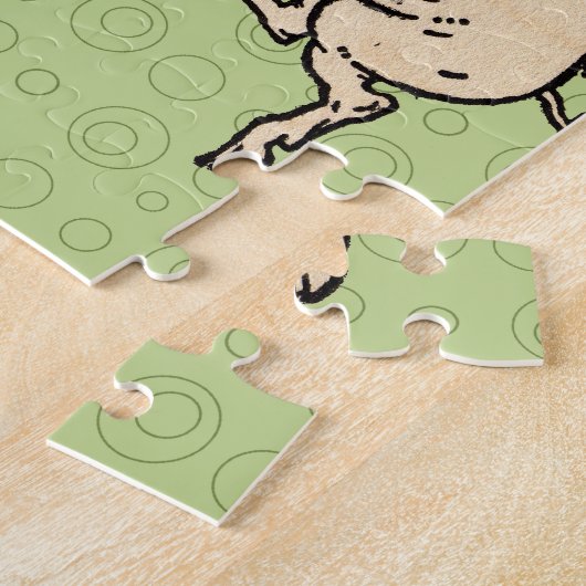 Antiek Dansende Varkens: grillige  Piggy Jig Legpuzzel (Zijkant)