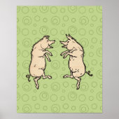 Antiek Dansende Varkens: grillige  Piggy Jig Poster (Voorkant)