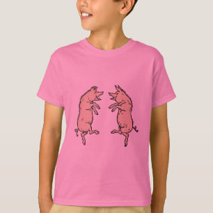 Antiek Dansende Varkens: grillige Piggy Jig T-shirt