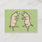 Antiek Dansende Varkens: grillige Piggy Jig Visitekaartje (Achterkant)