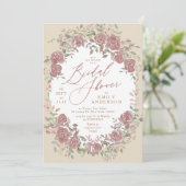  Antiek - de Bridal van de Floral - Uitnodiging (Staand voorkant)