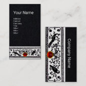 ANTIEK DECOR, DIEREN, RODE RUBY, wit, zwart papier Visitekaartje (Voorkant / Achterkant)