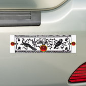 ANTIEK DECOR, ZWARTE WITTE DIEREN, VOGELROOD RUBY; BUMPERSTICKER (Op auto)