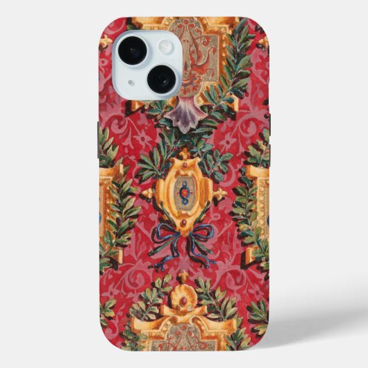 Antiek decoratief Frans bloemmotief Case-Mate iPhone Case (Achterkant)