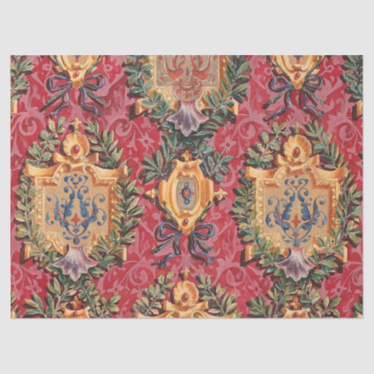 Antiek decoratief Frans bloemmotief Tissuepapier (Voorkant)