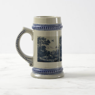 Antiek Delft Blue Tegel - Rundvee en vogels Bierpul