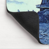  Antiek delft Blue-tegel - windmolen Muismat (Hoek)