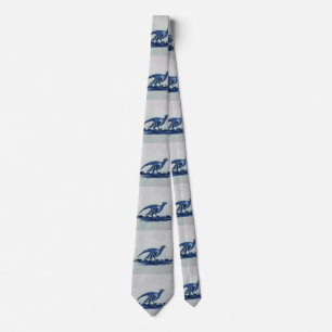 Antiek Delft Blue Tile - Grouse in the Grass Stropdas