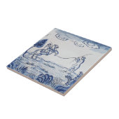 Antiek Delft Tile-Pastoral Scene-Blue & White-11 Tegeltje (Zijkant)