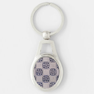 Antiek Delfts Tegel Blauw: Classic Dutch Art Patte Sleutelhanger