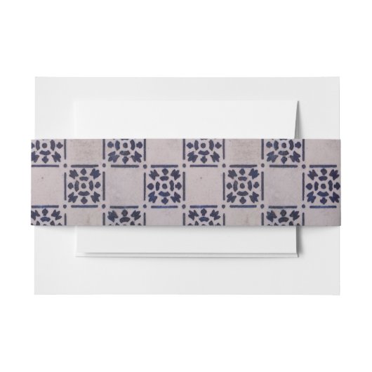 Antiek Delfts Tegel Blauw: Classic Dutch Art Patte Uitnodigingen Wikkel (Voorkant Voorbeeld)