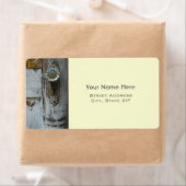 Antiek deuradreslabel etiket (Insitu)