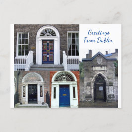 Antiek deuropslag, groeten uit Dublin Briefkaart