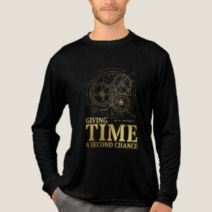 Antiek diagram van mechanische klok Tri-Blend shirt