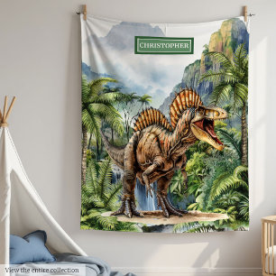 Antiek Dinosaurus Gepersonaliseerde Deken Jongens 